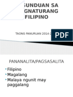 Kasunduan Sa Asignaturang Filipino