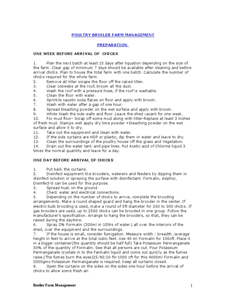 Broiler Farm Management Guide | PDF | Poultry Farming | Broiler