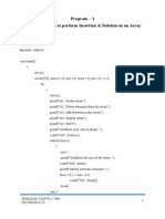 Program - 1 Write A Program To Perform Insertion & Deletion in An Array