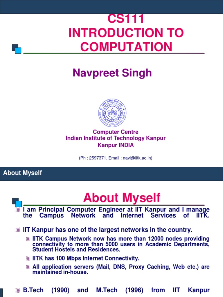 CS111 Introduction To Computation: Navpreet Singh | PDF | Hard Disk ...