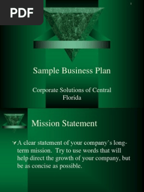 Sample Business Plan ppt