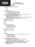 Subiecte grila licenţă Catedra de CALCULATOARE