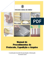 Manual Procedimentos Protocolo Expedição Arquivo AGU