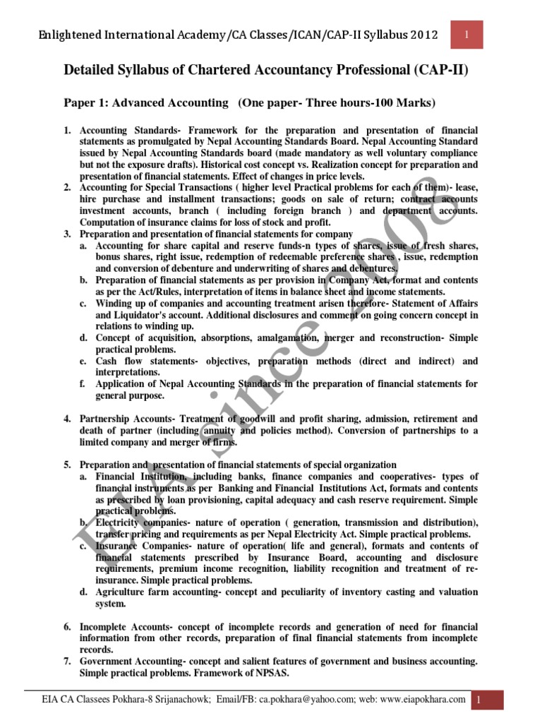 CAP-II Syllabus PDF | PDF | Tax Deduction | Taxes