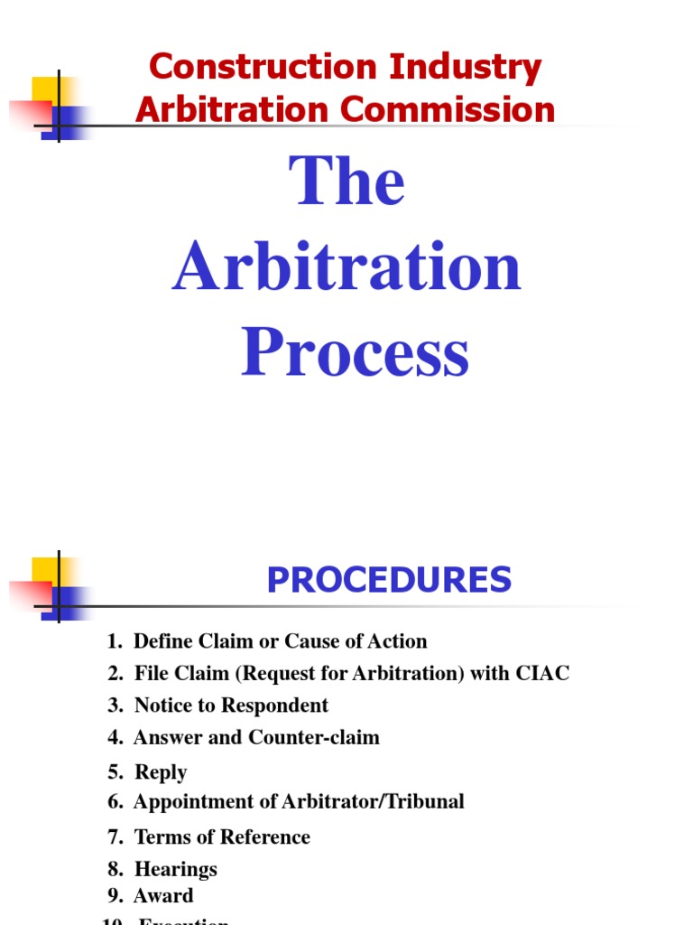 The Arbitration Process PDF Arbitration Arbitral Tribunal