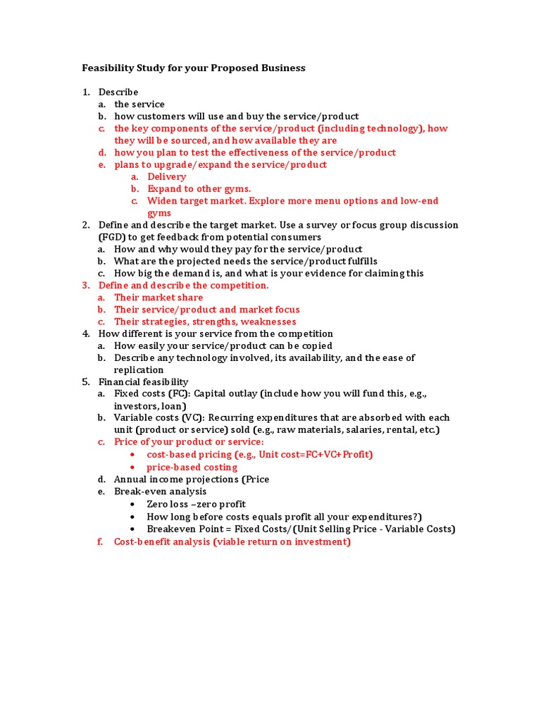 Feasibility Study for Business Plan | PDF
