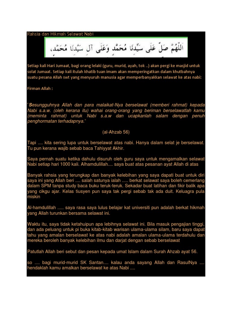Hikmah Selawat Nabi Pdf