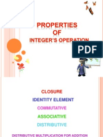 Properties of Integer's Operation