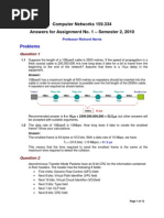 AnswersComputer Networks 159334 Assignment 1 2010