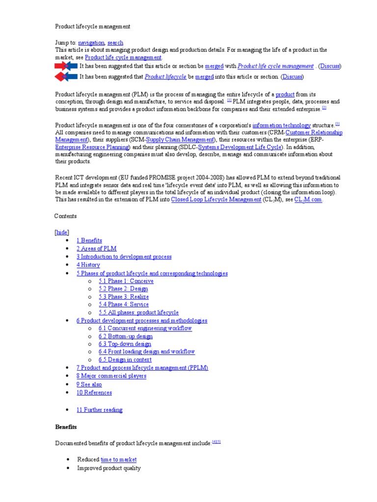 Product Lifecycle Management Overview | PDF | Product Lifecycle ...