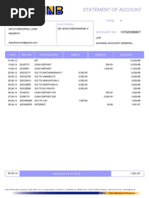 Statement of Account 06.2014
