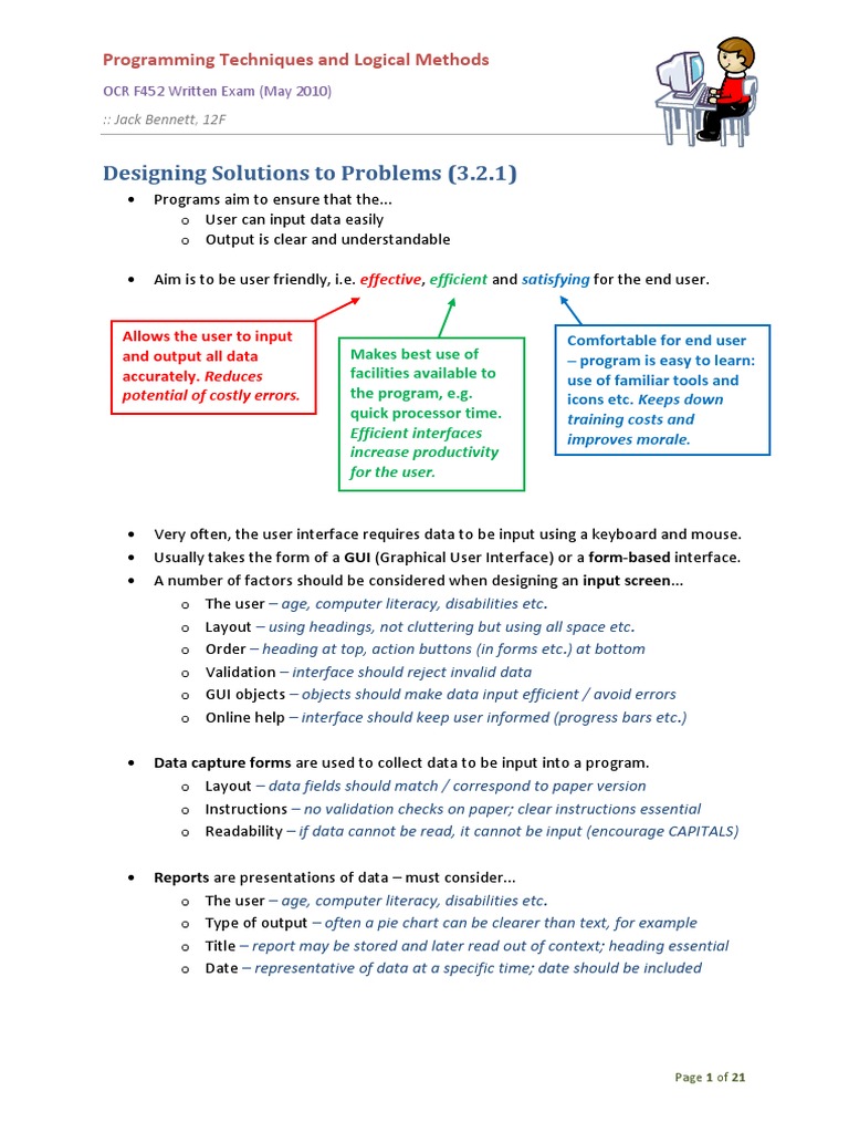 OCR 2 Programming Techniques Revision Notes | PDF | Subroutine ...