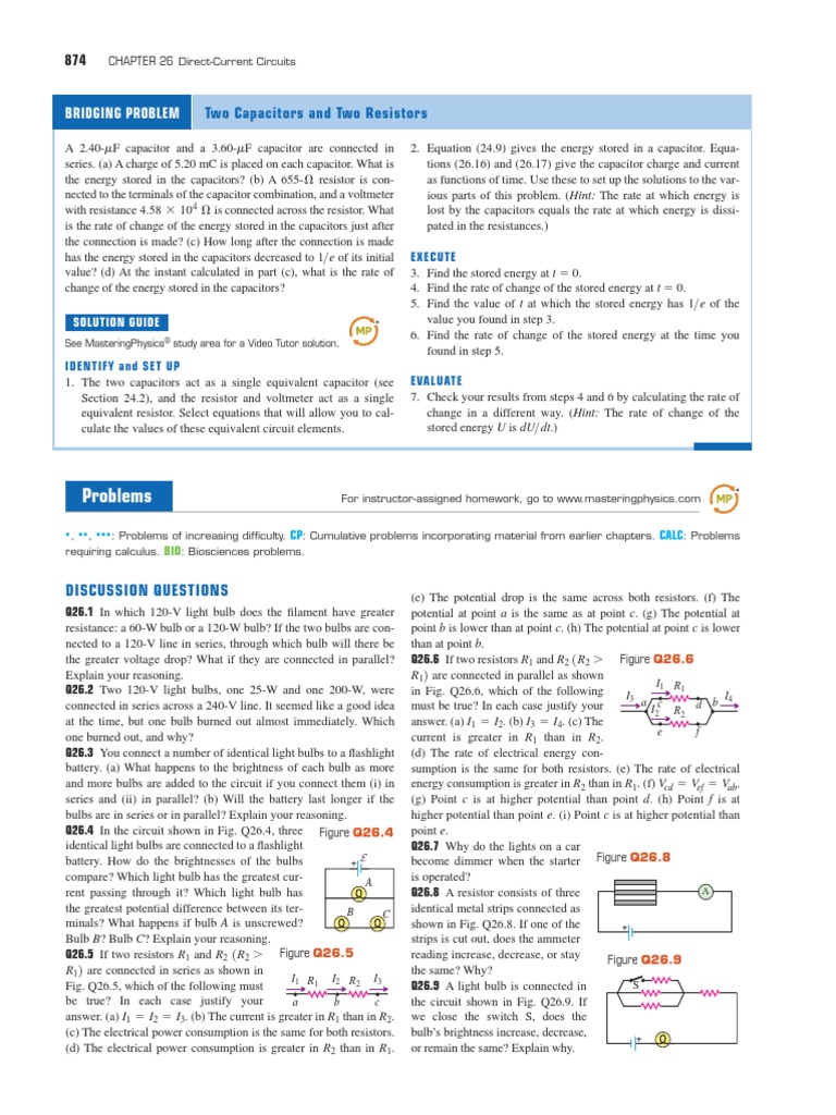 Physics II Problems | PDF | Series And Parallel Circuits | Capacitor