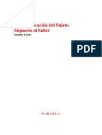 Jacques Lacan - La Equivocación del sujeto supuesto al saber