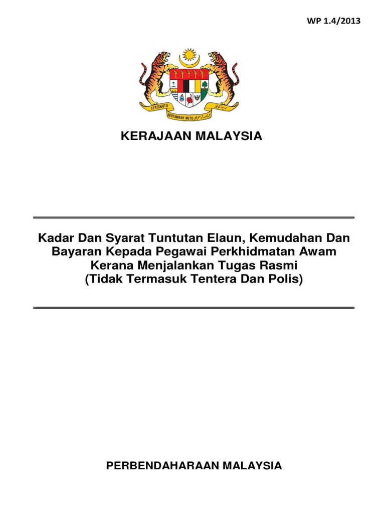Pekeliling Perbendaharaan Malaysia Wp1.4 | PDF