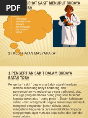 Konsep Sehat Sakit Menurut Budaya Batak Toba