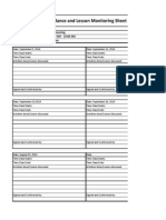 Attendance and Lesson Monitoring Sheet