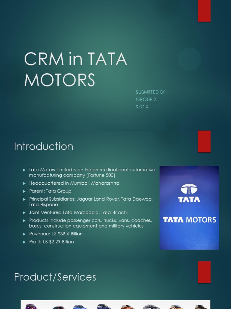 Crm in Tata Motors Customer Relationship Management Automotive