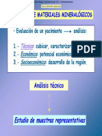 Muestreo de materiales mineralógicos para evaluación de yacimientos