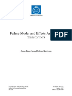 Failure Mode and Effects of Analysis of Transformers
