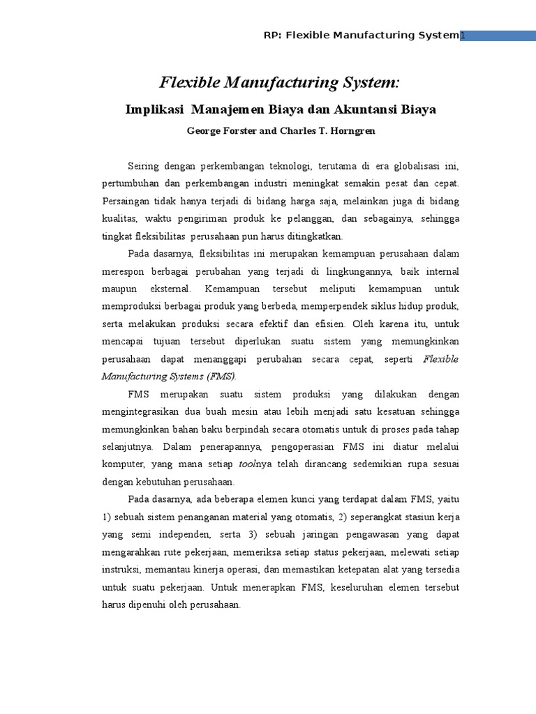 Flexible Manufacturing System | PDF
