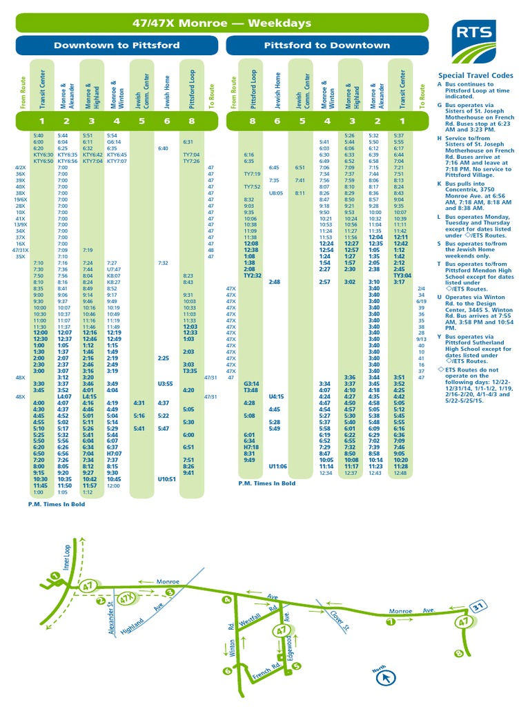 RTS Monroe Bus Schedule Rochester Public Transport