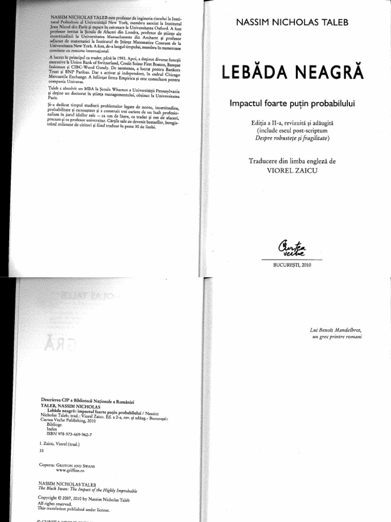 Lebada Neagra N N Taleb PDF PDF