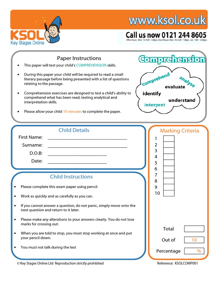 English Comprehension 11 Practice Paper | PDF | Reading Comprehension