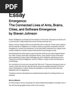 Essay: Emergence: The Connected Lives of Ants, Brains, Cities, and Software Emergence by Steven Johnson