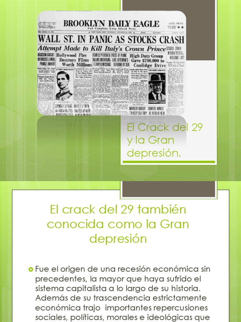 El Crack Del 29 y La Gran Depresión | PDF | Accidente de Wall Street de ...