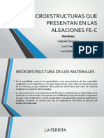 Microestructuras Que Presentan en Las Aleaciones Fe-C