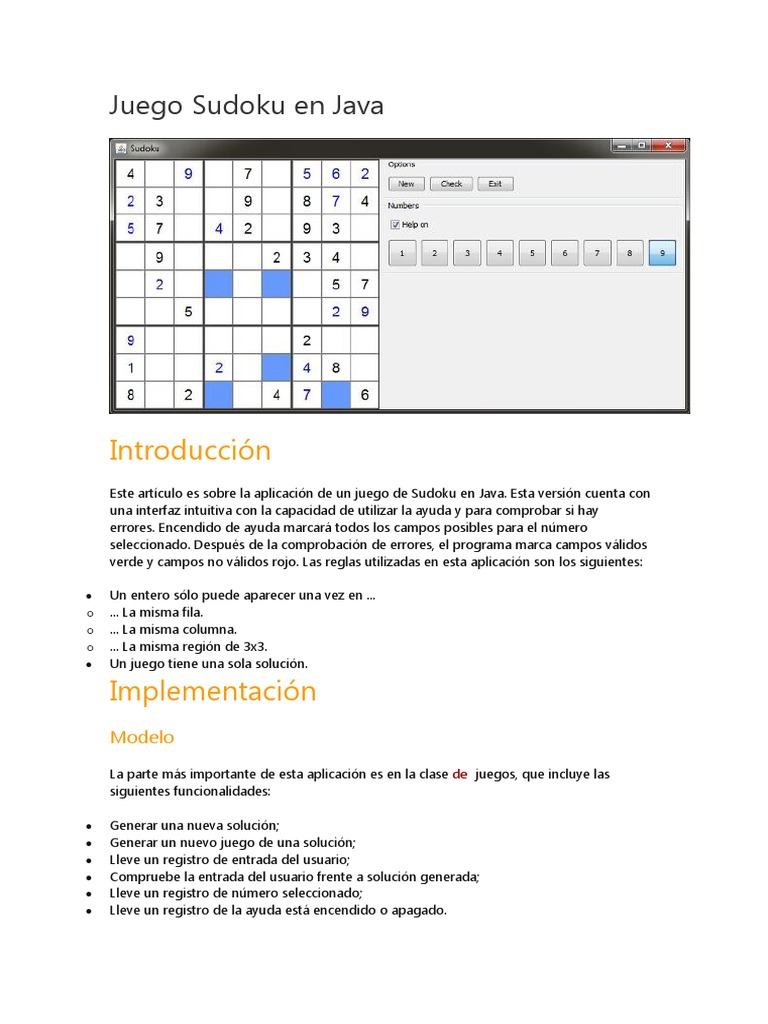 Como Hacer Un Sudoku En Java