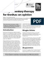 Complementary Therapy for Tinnitus an Opinion 2014 Ver 1.2