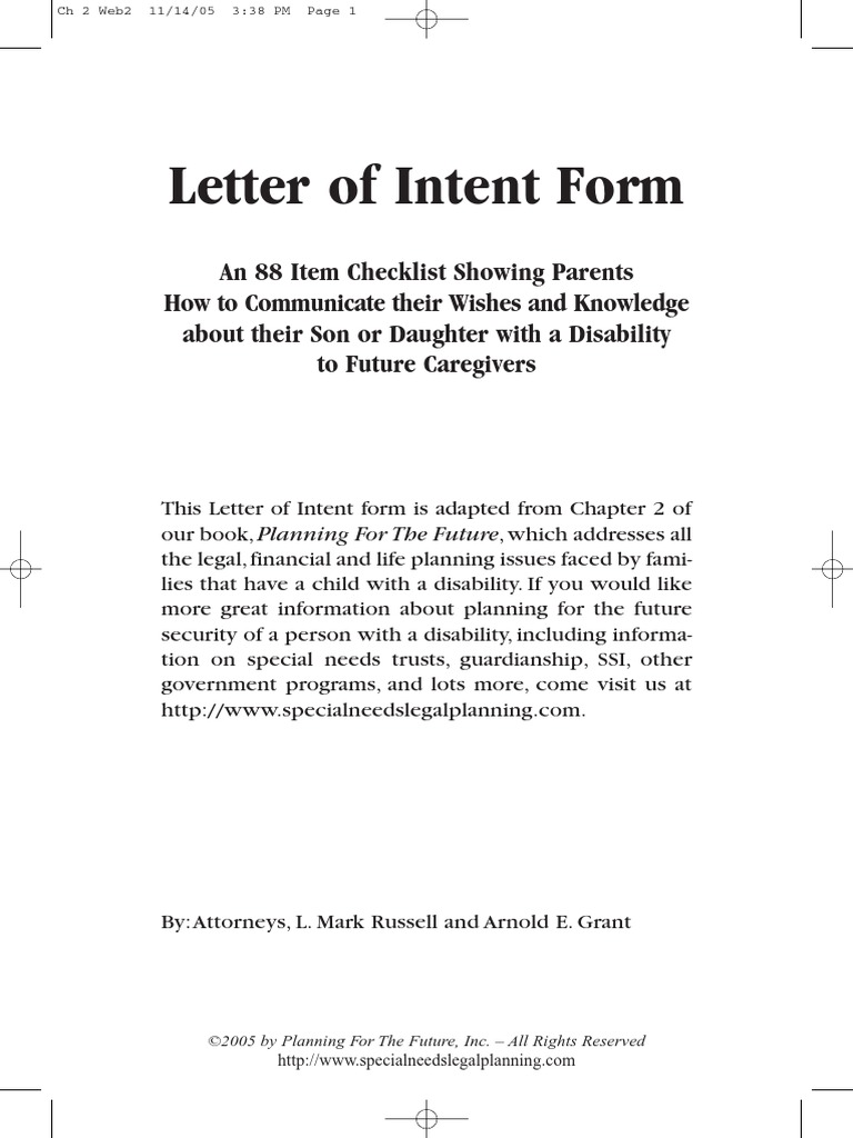 Letter Of Intent Form Supplemental Security Income Marriage