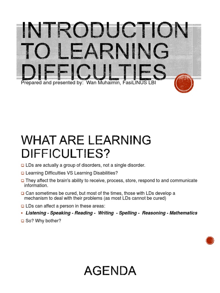 Introduction to Learning Difficulties Edited Learning Disability