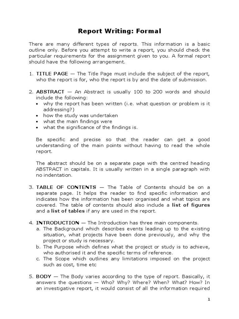 Report Writing : Producing a Tabular Report