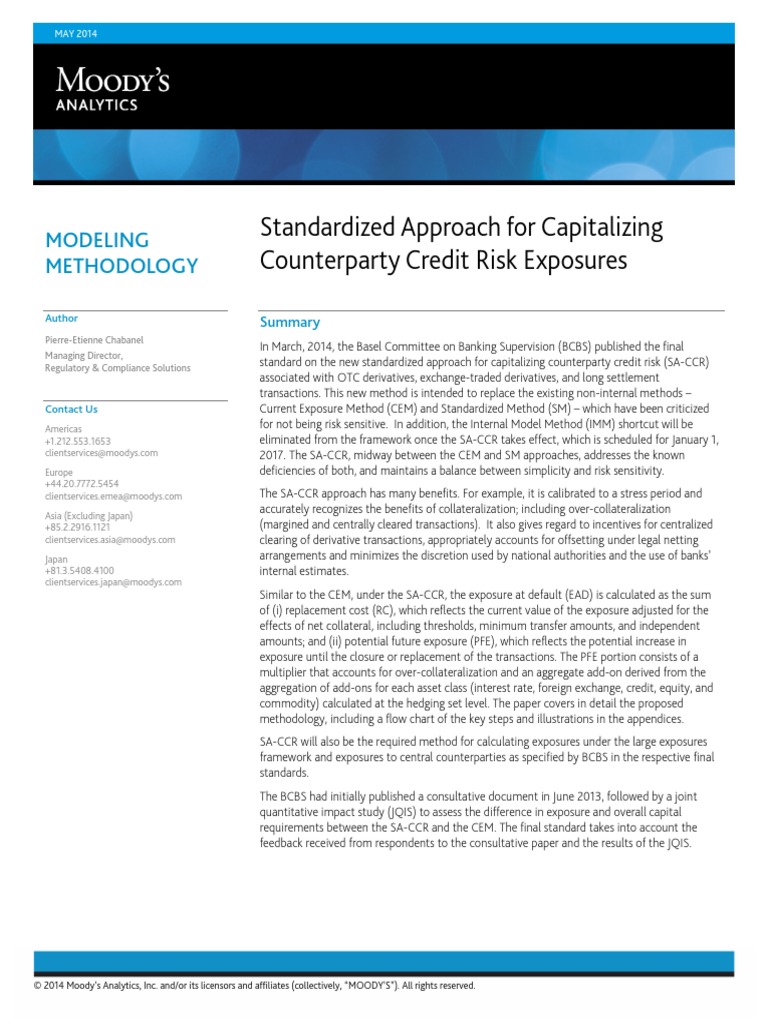 Standardized Approach For Capitalizing Counterparty Credit Risk
