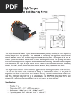 High Torque Metal Gear Dual Ball Bearing Servo: Specifications