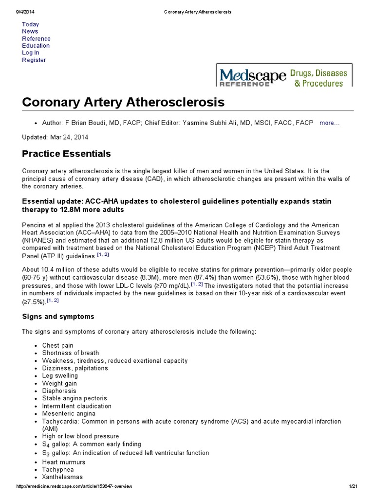 Coronary Artery Atherosclerosis | PDF | Atherosclerosis | Atheroma