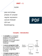 Overview of Compiler Environment Pass and Phase Phases of Compiler Regular Expression Lexical Analyzer LEX Tool Bootstrapping