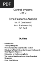 Control Systems Unit-2 Time Response Analysis: Ms. P. Geethanjali Asst. Professor (SR) Select