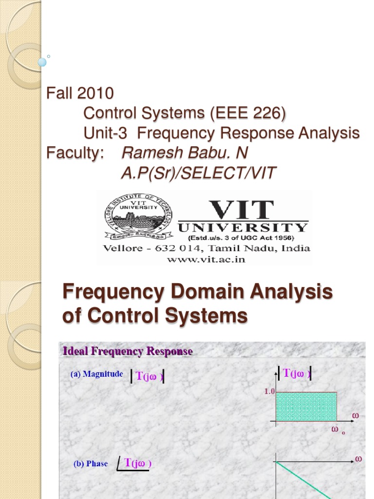 Fall 2010 Control Systems (EEE 226) Unit-3 Frequency Response Analysis ...