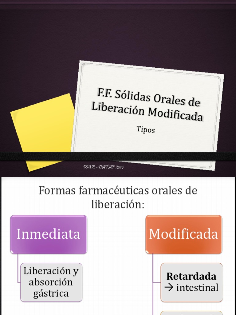2 Formas Farmacéuticas Sólidas Orales de Liberación Modificada 2014 ...