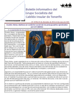 Boletín del Grupo Socialista del Cabildo 107. 22 de Diciembre 2014 - 4 de Enero 2015
