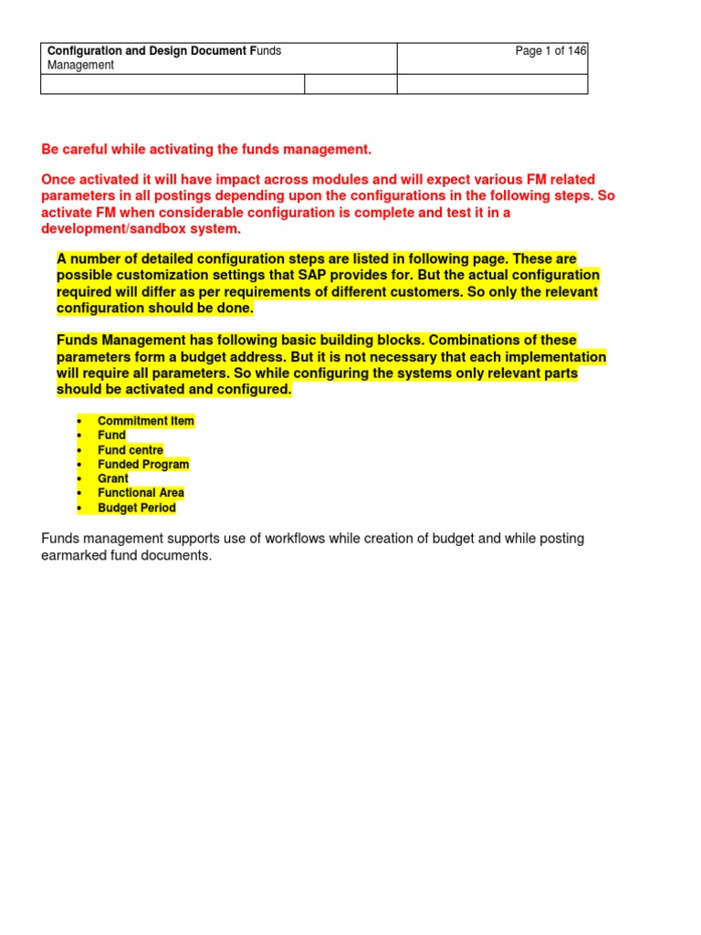 SAP Funds Management Configuration Guide | PDF | Business | Computing ...