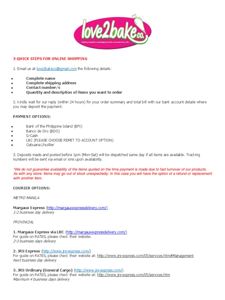 Jrs Express Shipping Fee Rates 2018