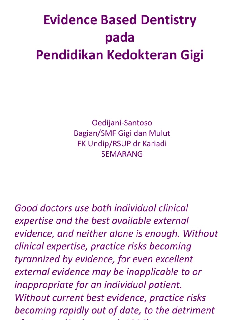 Evidence Based Dentistry PDF