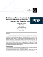 Evidence On Value Creation in The Financial Services Industries