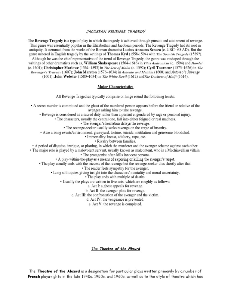 Jacobean Revenge Tragedy PDF