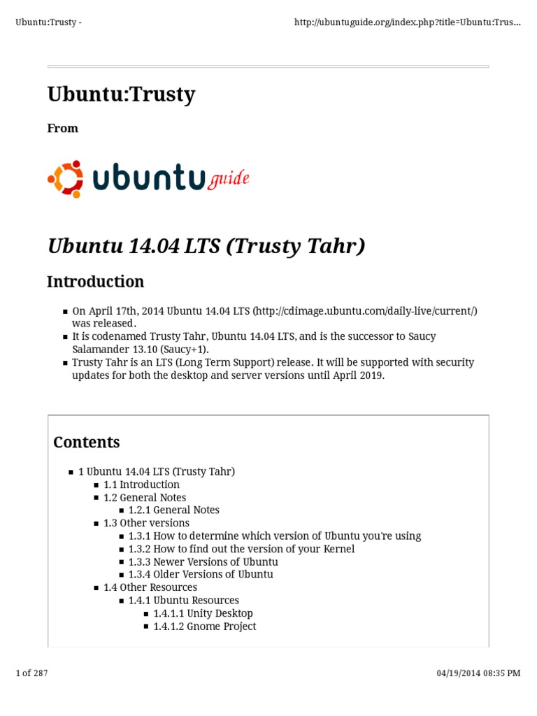 UbuntuguideTrusty Pt1 | PDF | Ubuntu (Operating System) | Secure Shell